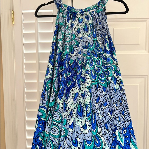 Anne Klein Blue and Green Maxi Dress size 14 - Picture 8 of 12